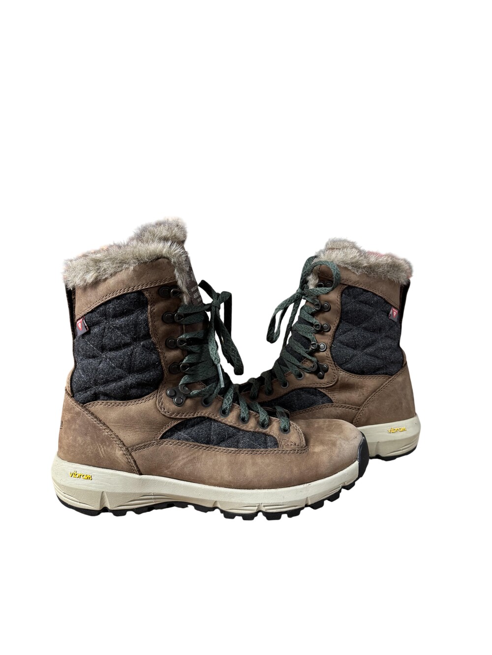 Danner Snow Boots Womens Size 9 Brown Leather Fur Lined 400g Insulated Vibram